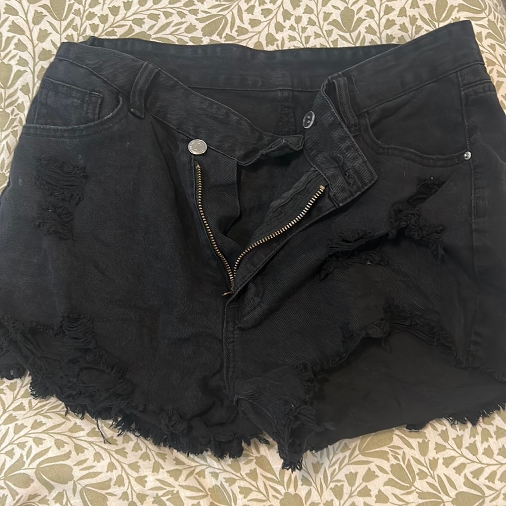 Black Jean shorts